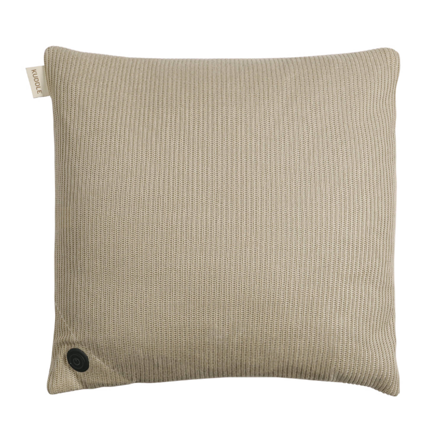 Kuddle Warmtekussen Elektrisch - 45x45cm - Knitted 'Soft Beige' - Draadloos & Oplaadbaar - Inclusief Powerbank