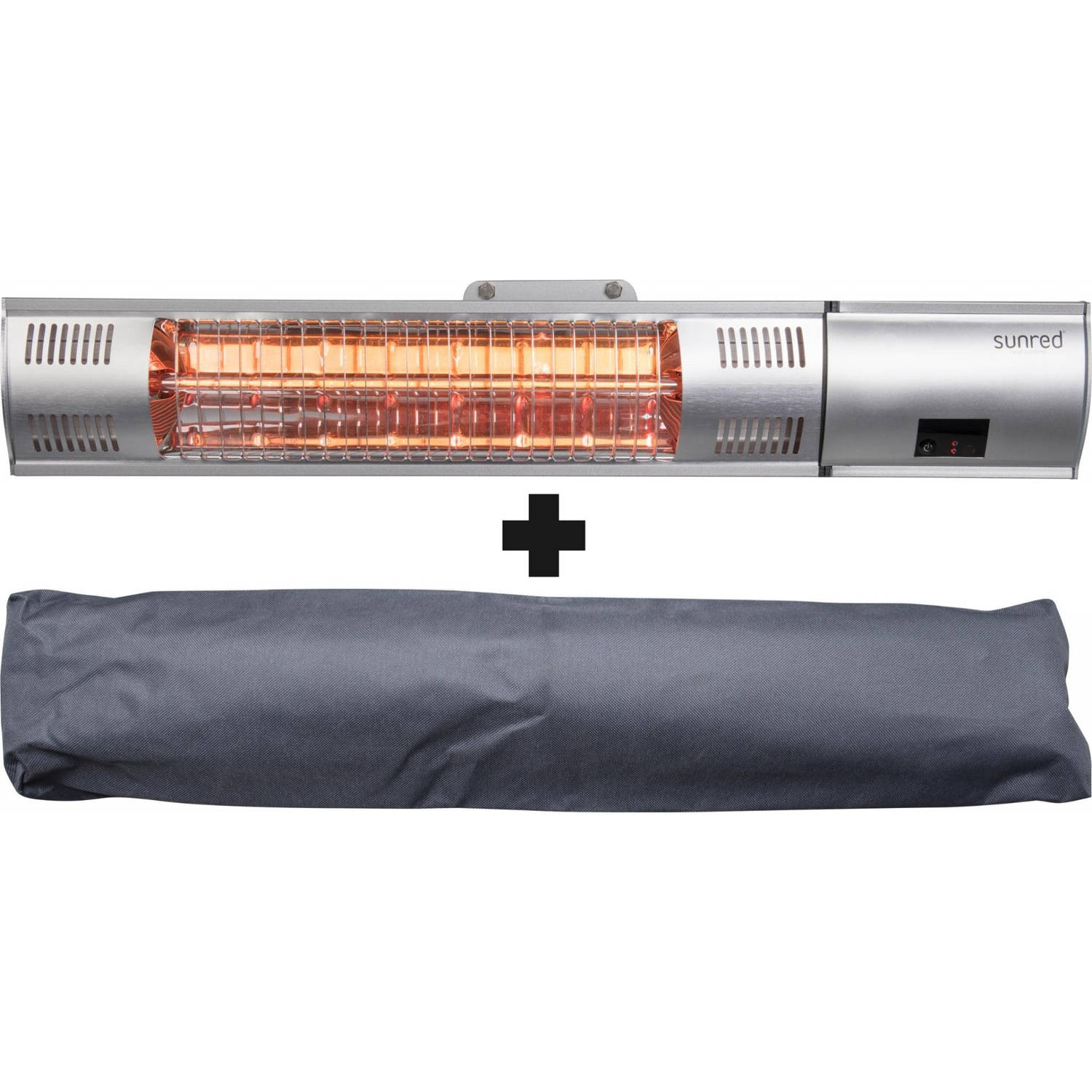 Sunred Heater & Hoes - Ultra lijn - Zilver - Wand model - Terrasverwarmer - Halogeen