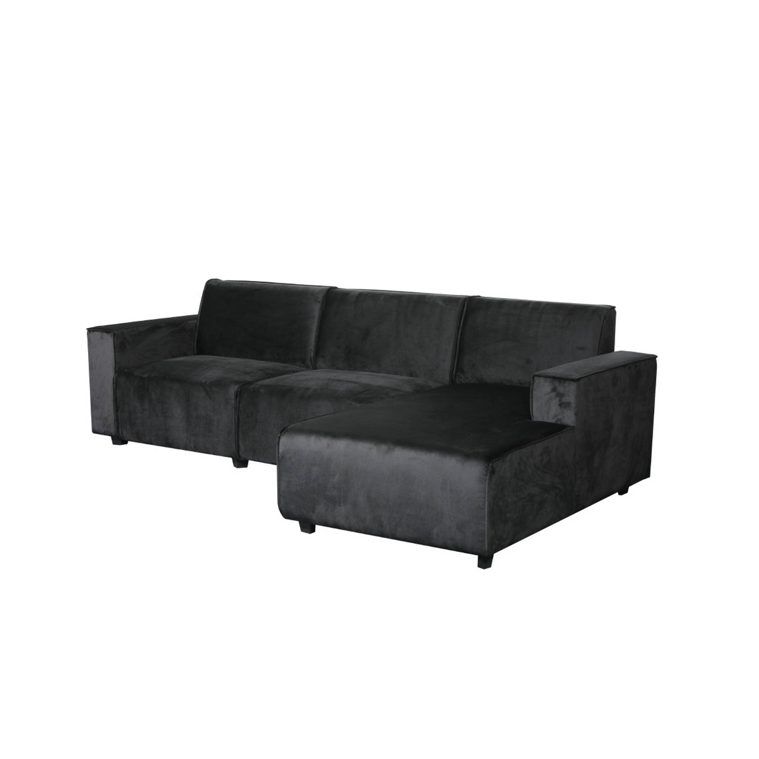 Hoekbank design Riley 270cm bank zwart velvet loungebank rechts