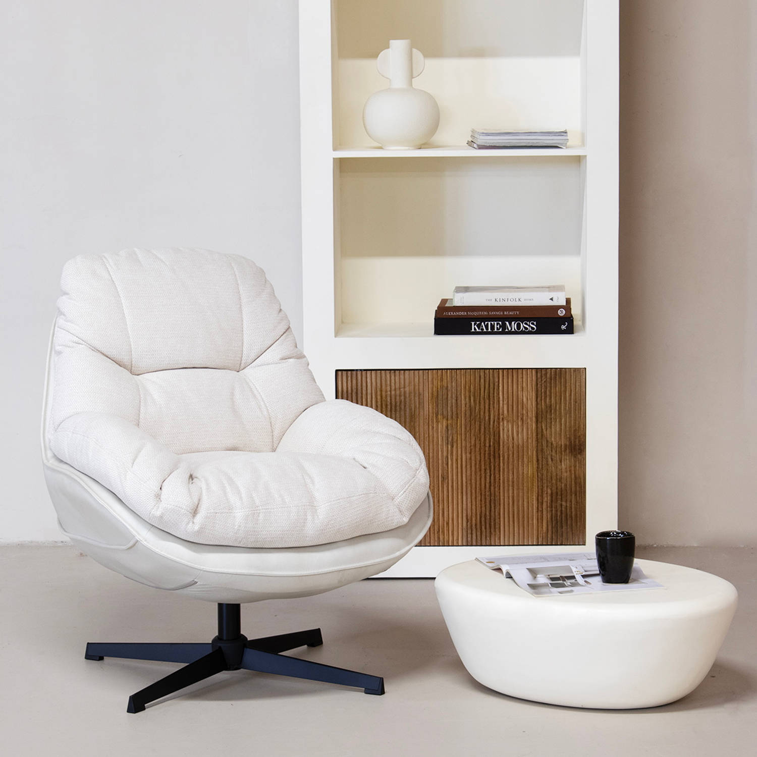 Giga Meubel Draaifauteuil Leonne Beige