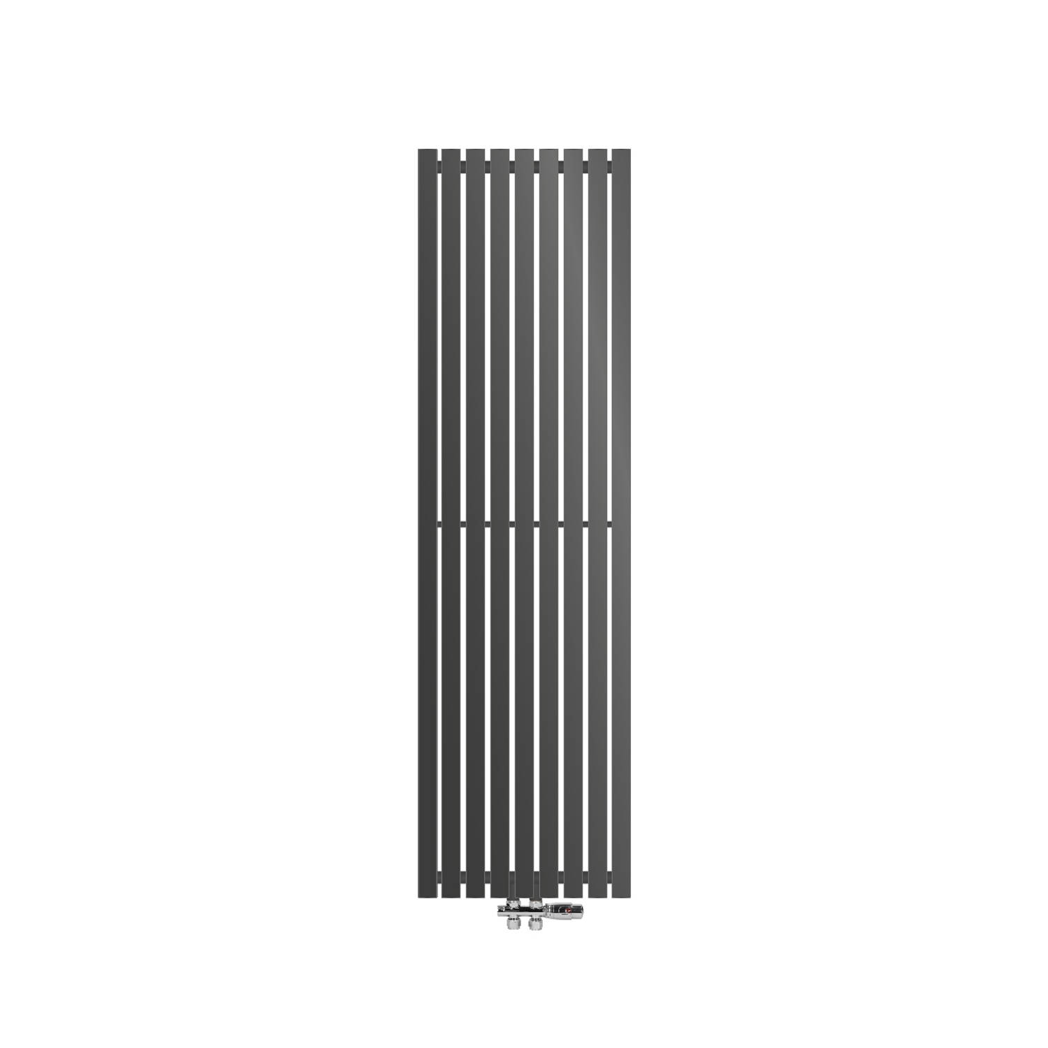 Design paneelradiator 480x1600 mm, antraciet, vloerverbindingsset