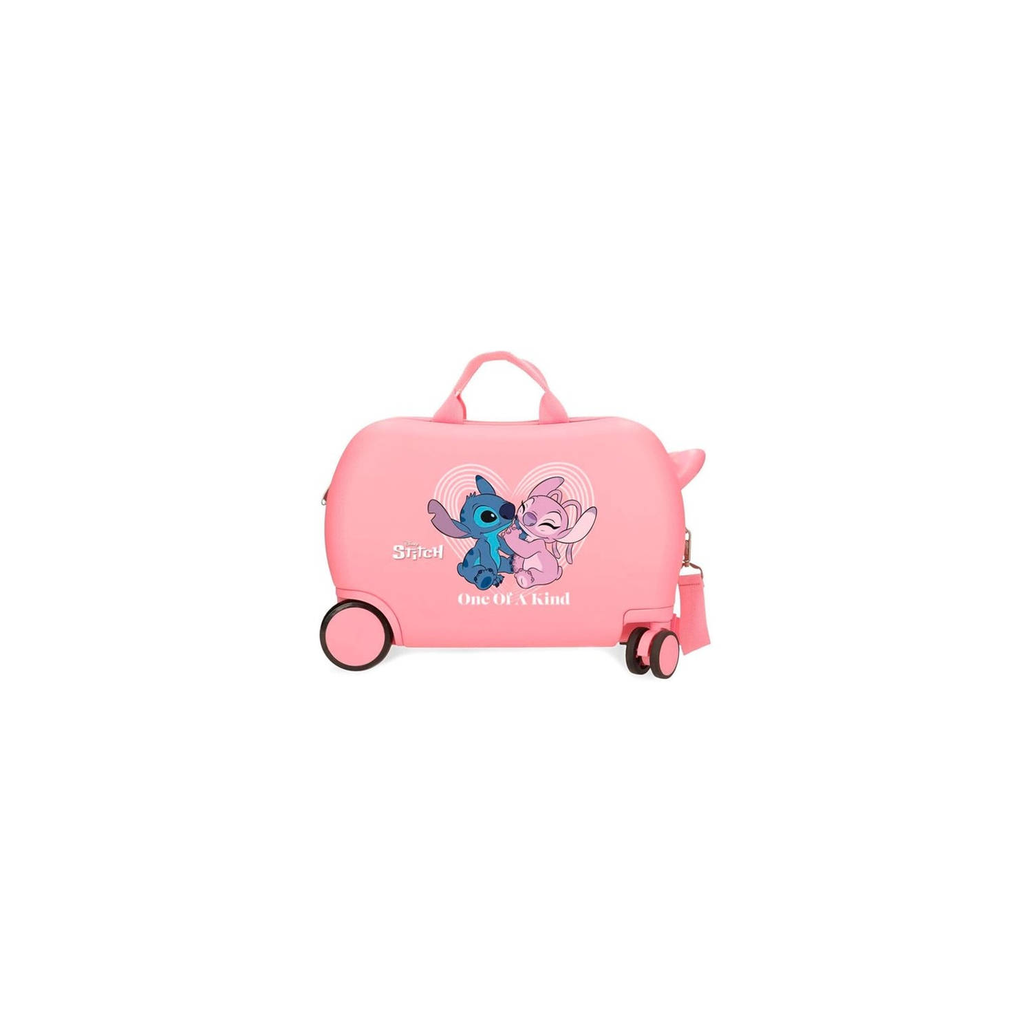 Stitch Rolling Suitcase 4 Wheels Pink