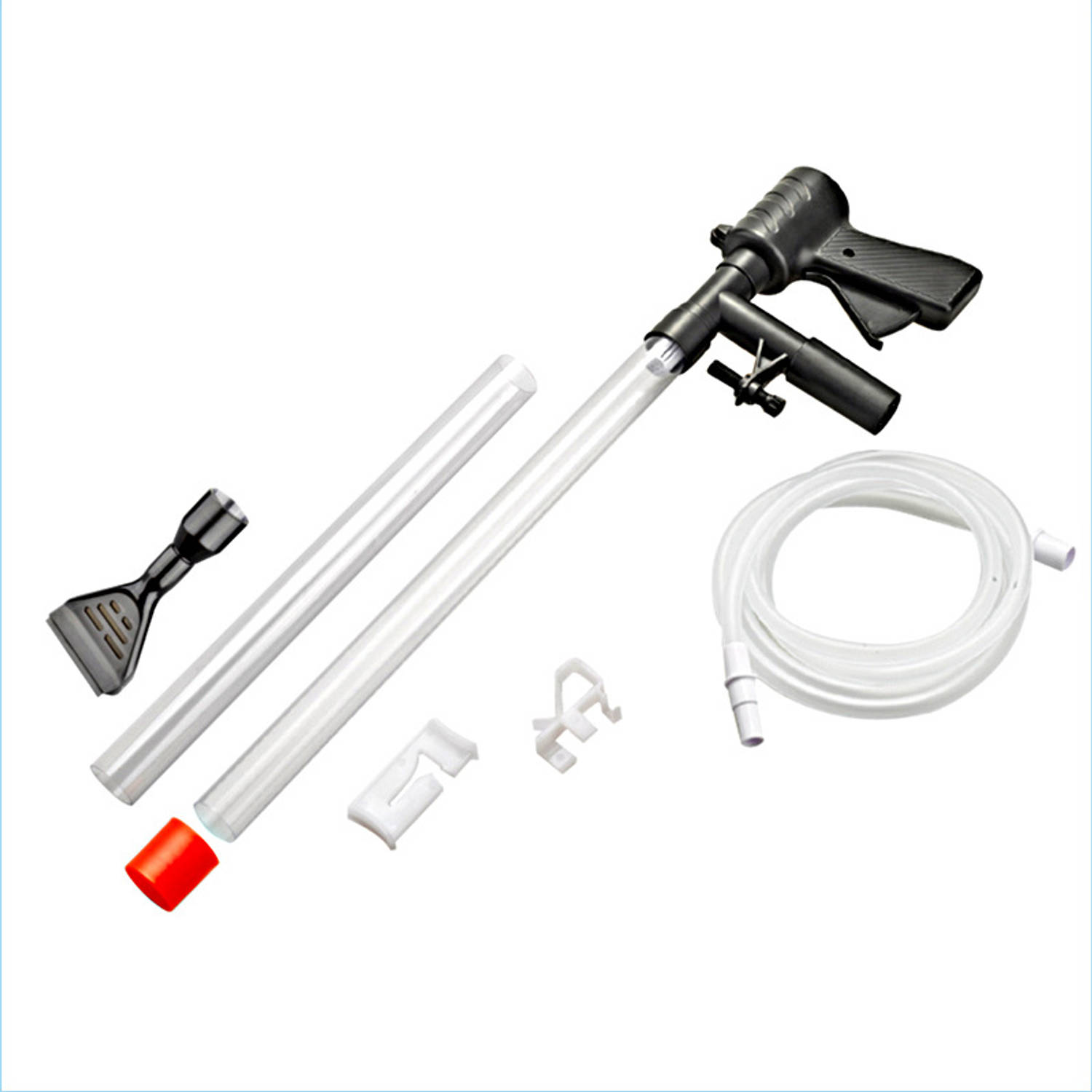 Professionele Aquarium stofzuiger Set met Algenschraper - Werkt zonder batterijen - Bodemreiniger - Gravel cleaner