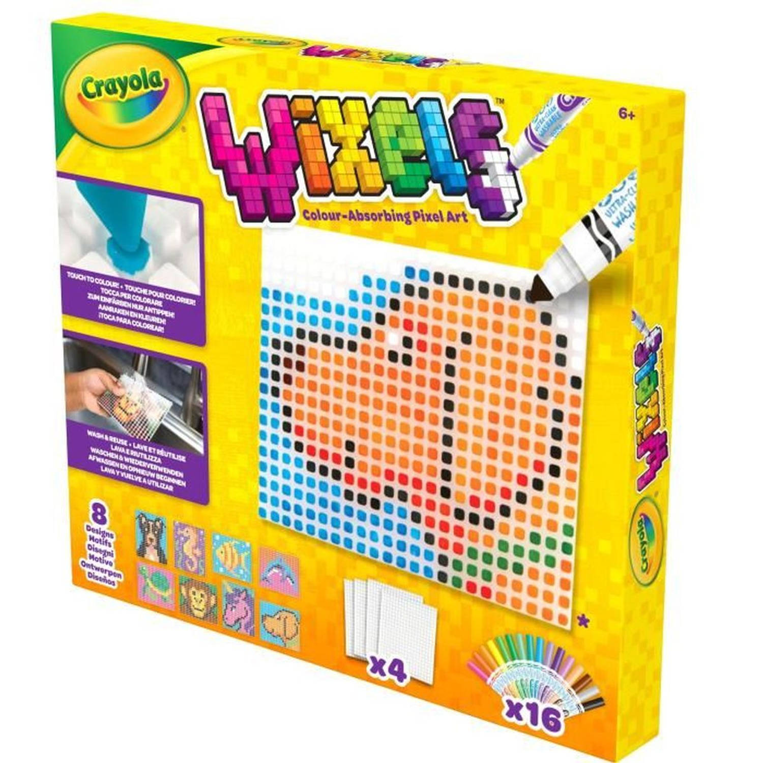 CRAYOLA Wixels Animal Activity Kit | Kleurabsorberende Pixel Art Set | Inclusief Markers en gemakkelijk te volgen kleurgidsen | Vanaf 6 jaar