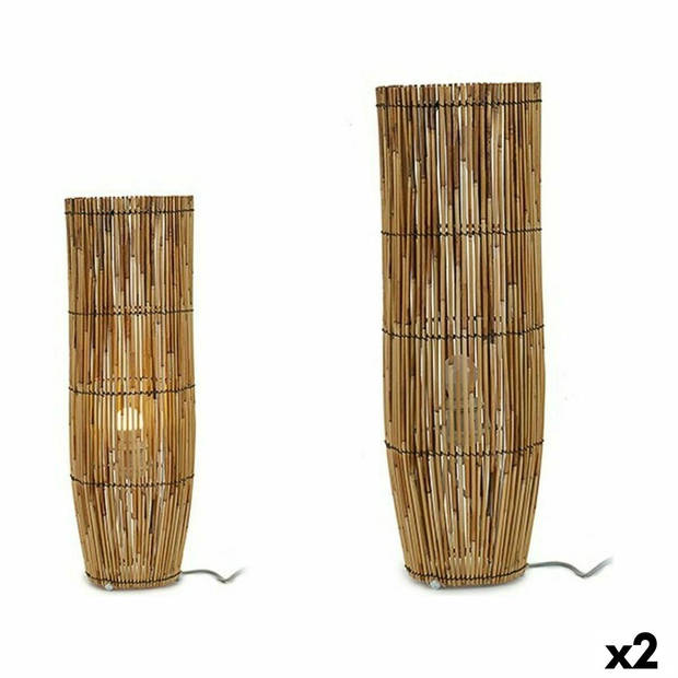 Vloerlamp Natuurlijk Bamboe 21,5 x 62 x 21,5 cm (2 Stuks)