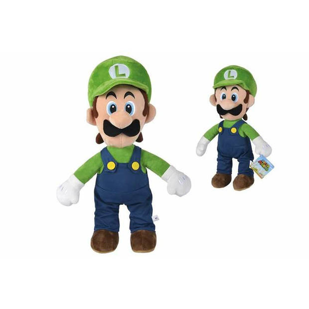 Knuffel Super Mario Luigi Blauw Groen 50 cm