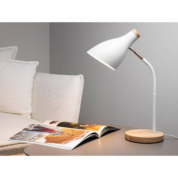 Bureaulamp Tracer Scandi Wit Staal 40 W 15 X 40 X 17 CM