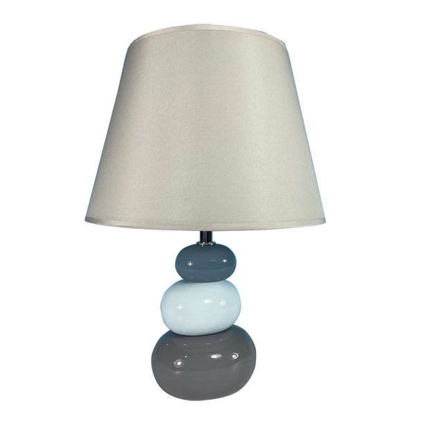 Bureaulamp Versa Grijs Blauw Keramisch Textiel (22,5 x 32 x 8,5 cm)