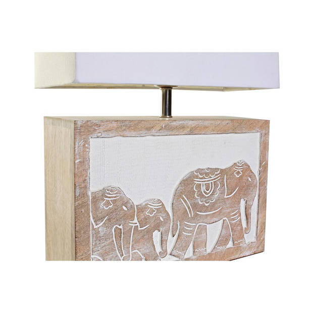 Bureaulamp DKD Home Decor Bruin Wit 220 V 50 W Indiaas (33 x 12 x 41 cm)