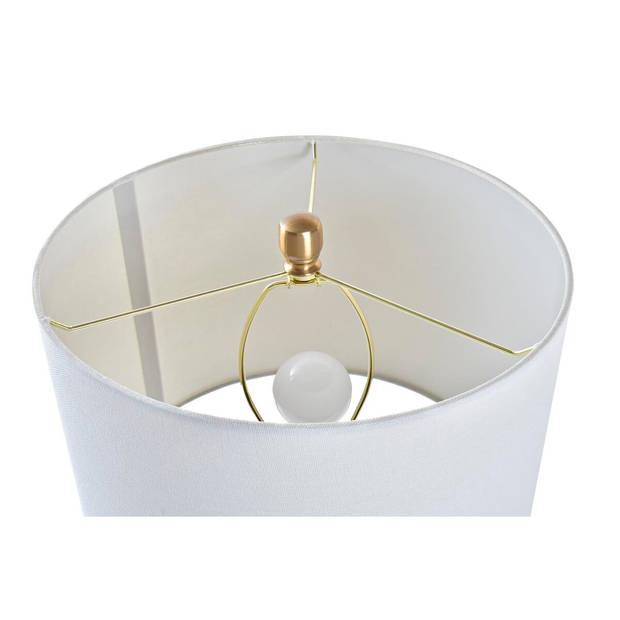 Bureaulamp DKD Home Decor Wit Gouden Metaal 50 W 220 V 36 x 36 x 52 cm