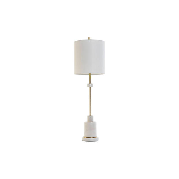 Bureaulamp DKD Home Decor Wit Gouden Metaal Marmer 50 W 220 V 25 x 25 x 81 cm