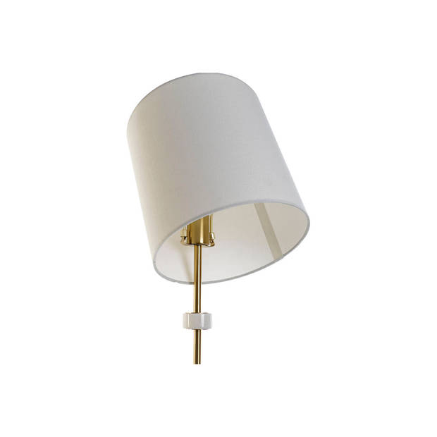 Bureaulamp DKD Home Decor Wit Gouden Metaal Marmer 50 W 220 V 25 x 25 x 81 cm