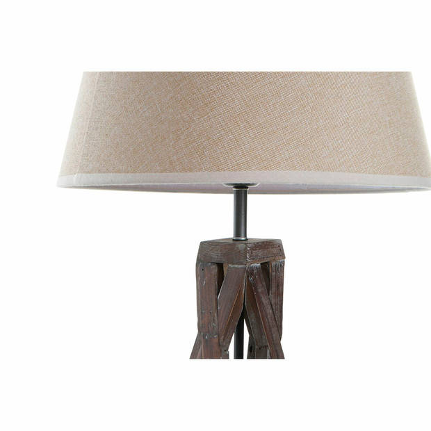 Bureaulamp DKD Home Decor Hout Katoen Donkerbruin (35 x 35 x 56 cm)