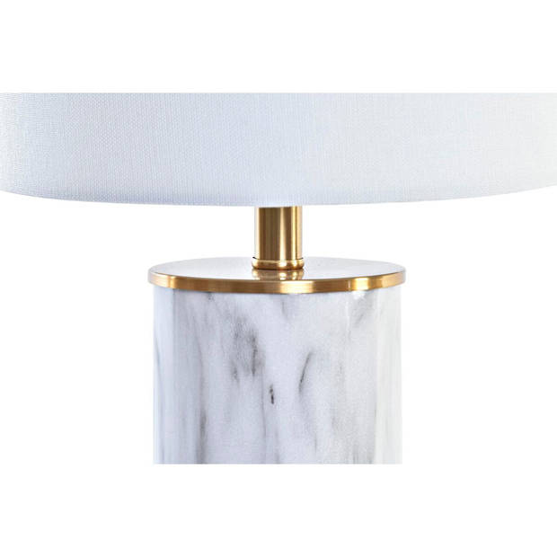 Bureaulamp DKD Home Decor Gouden Wit 220 V 50 W Modern (23 x 23 x 47 cm)