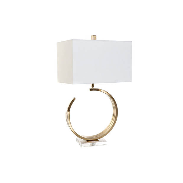 Bureaulamp DKD Home Decor 40 x 23 x 68 cm Kristal Gouden Metaal Transparant Wit 40 W 240 V