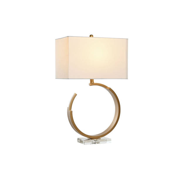 Bureaulamp DKD Home Decor 40 x 23 x 68 cm Kristal Gouden Metaal Transparant Wit 40 W 240 V