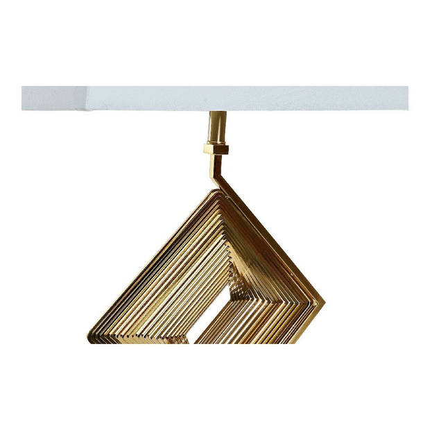 Bureaulamp DKD Home Decor Wit Polyester Metaal Kristal 220 V Gouden 60 W (43 x 25 x 75 cm)