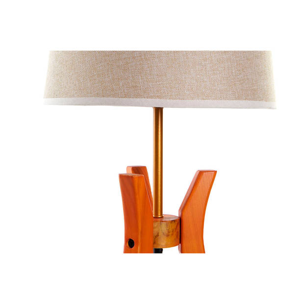 Bureaulamp DKD Home Decor Bruin Beige Polyester Hout 220 V 50 W