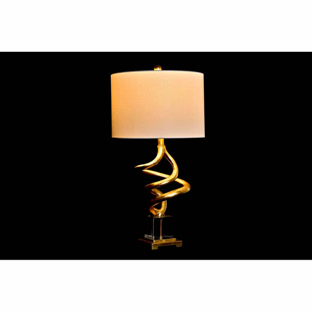 Bureaulamp DKD Home Decor Wit Gouden Hars Kristal 50 W 220 V 38 x 38 x 75 cm