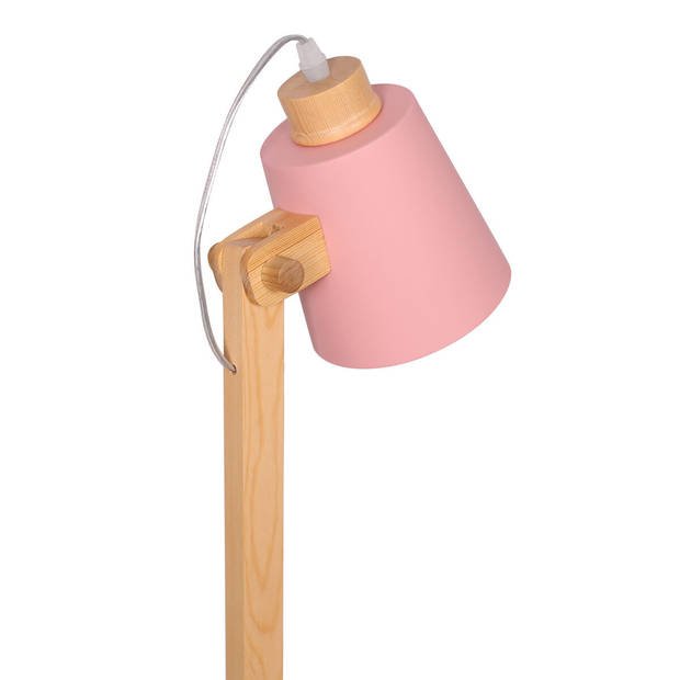 Bureaulamp DKD Home Decor Groen Roze Natuurlijk Hout Metaal 50 W 220 V 18 x 20 x 45 cm 15 x 20 x 50 cm (2 Stuks)