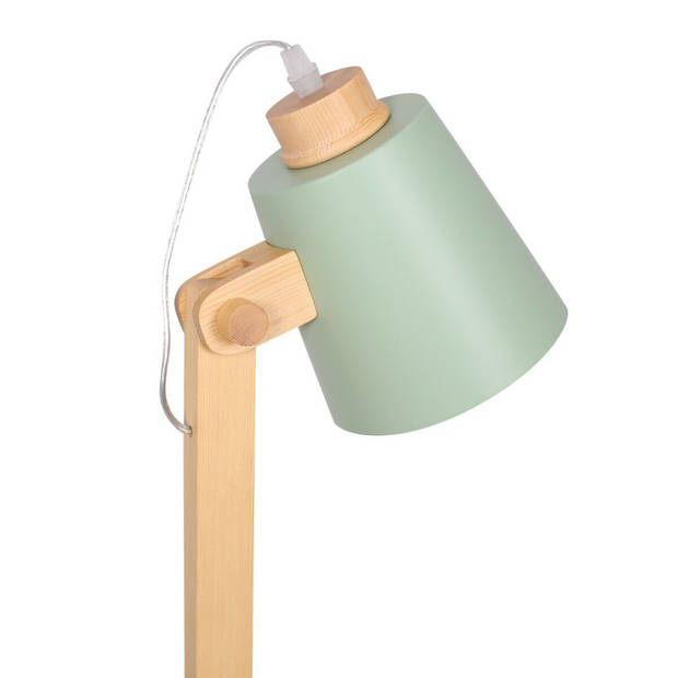 Bureaulamp DKD Home Decor Groen Roze Natuurlijk Hout Metaal 50 W 220 V 18 x 20 x 45 cm 15 x 20 x 50 cm (2 Stuks)