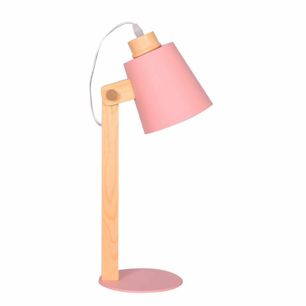 Bureaulamp DKD Home Decor Groen Roze Natuurlijk Hout Metaal 50 W 220 V 18 x 20 x 45 cm 15 x 20 x 50 cm (2 Stuks)