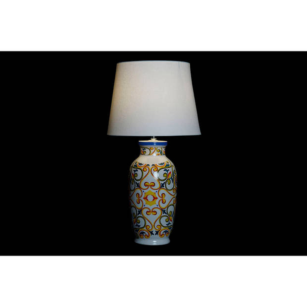 Bureaulamp DKD Home Decor Keramisch Linnen Wit (34 x 34 x 67 cm)