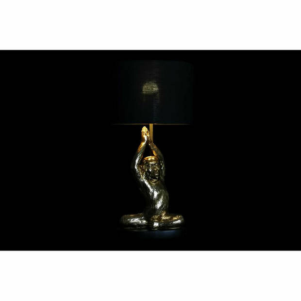 Bureaulamp DKD Home Decor Zwart Gouden Polyester Hars Aap (25 x 25 x 48 cm)