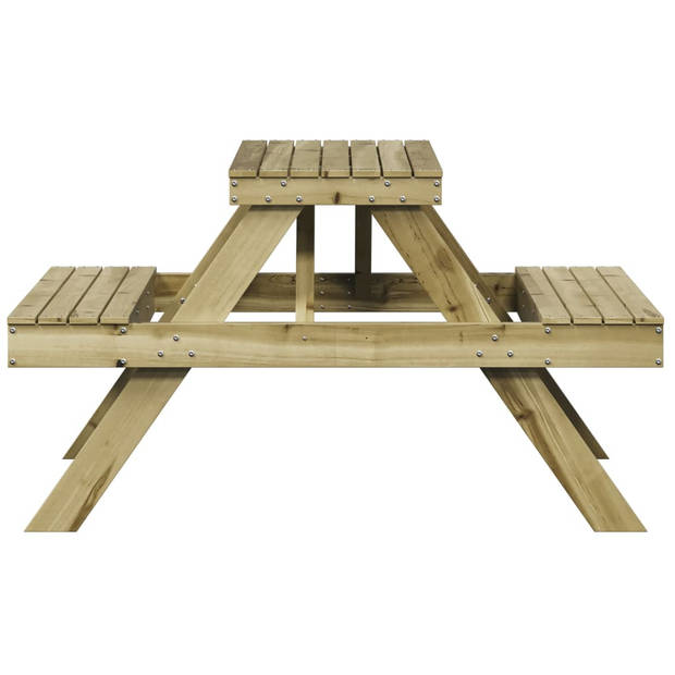 vidaXL Picknicktafel 105x134x75 cm geïmpregneerd grenenhout