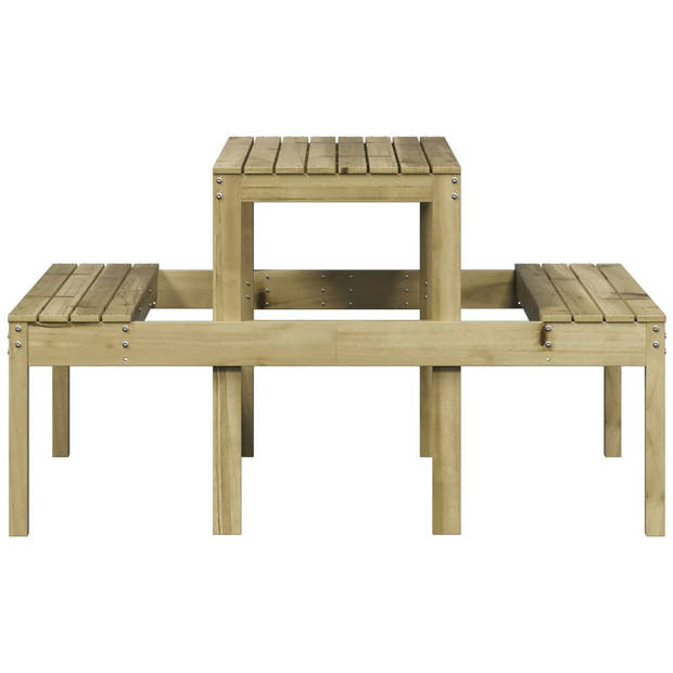 vidaXL Picknicktafel 110x134x75 cm geïmpregneerd grenenhout