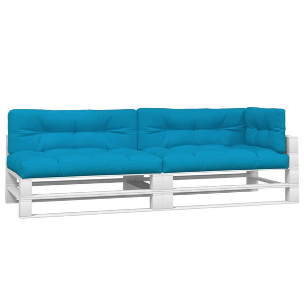 vidaXL Palletkussens 5 st stof blauw