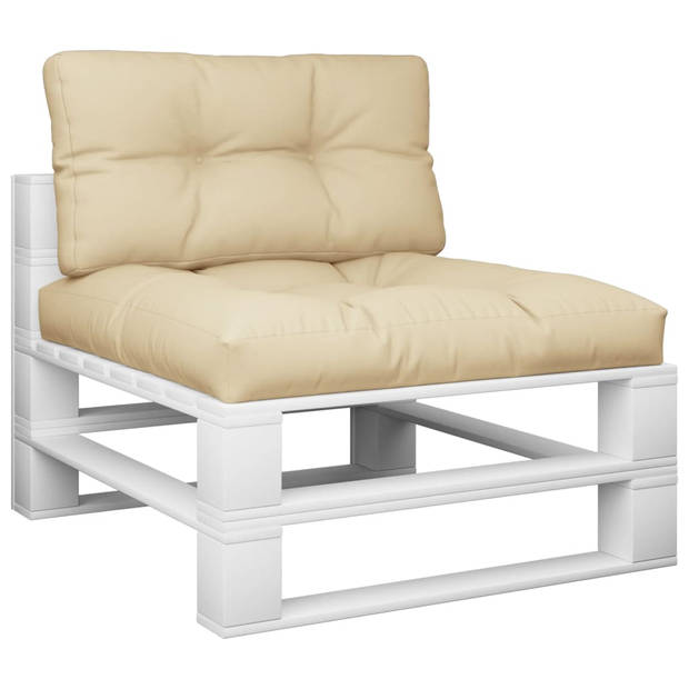 vidaXL Palletkussens 2 st stof beige