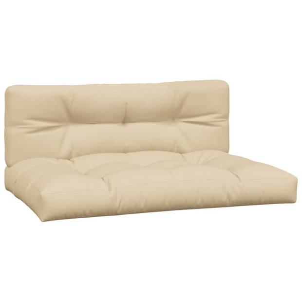 vidaXL Palletkussens 2 st stof beige