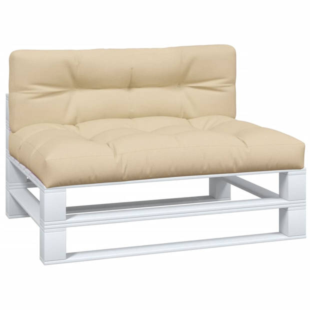 vidaXL Palletkussens 2 st stof beige