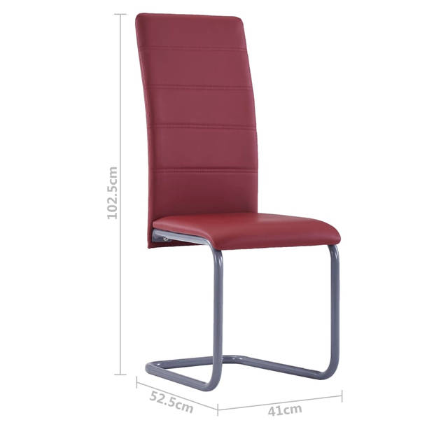 vidaXL Eetkamerstoelen 4 st kunstleer rood