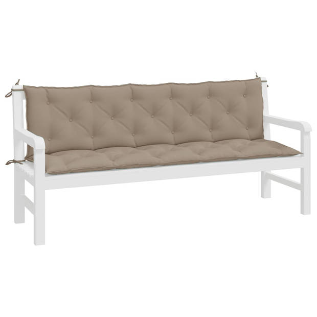 vidaXL Tuinbankkussens 2 st 180x50x7 cm oxford stof taupe