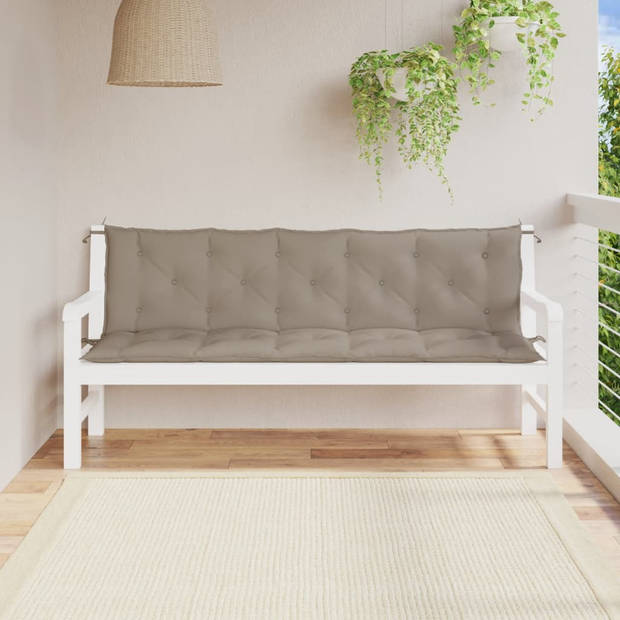 vidaXL Tuinbankkussens 2 st 180x50x7 cm oxford stof taupe