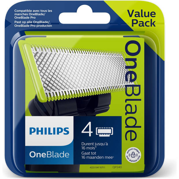 Philips - OneBlade Original Blade - QP240/50 - Vervangmesjes - 4 stuks