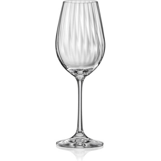 F2D Optic Luxe Wijnglas - Elegante Kristalglas Glazen - 35 cl - Set van 12 - Ideaal voor Rode & Witte Wijn