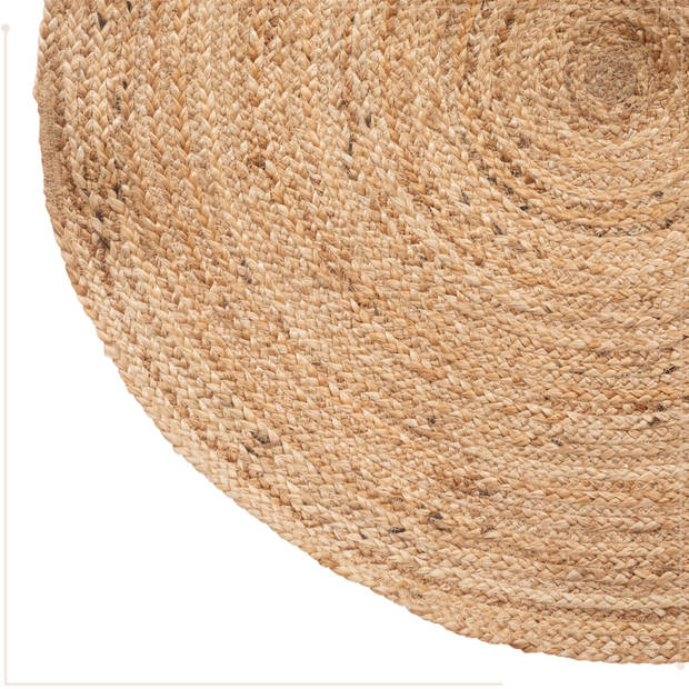 MISOU Vloerkleed Rond - Binnen Tapijt - Jute - Veranda - Kleed - Wandkleed - 80x80cm - Beige