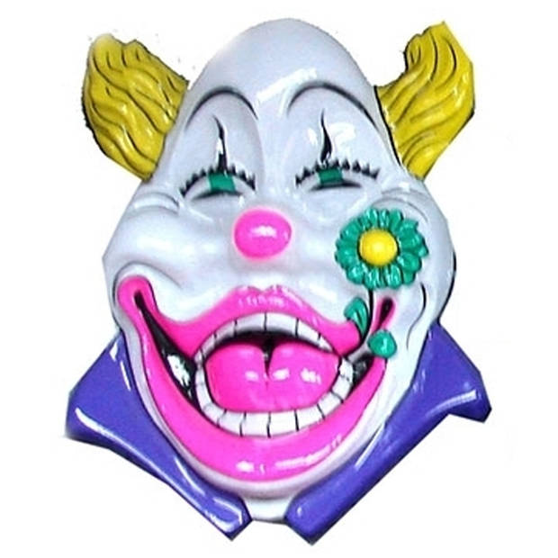 Clown muurdecoratie 60 cm wit - Feestdecoratieborden