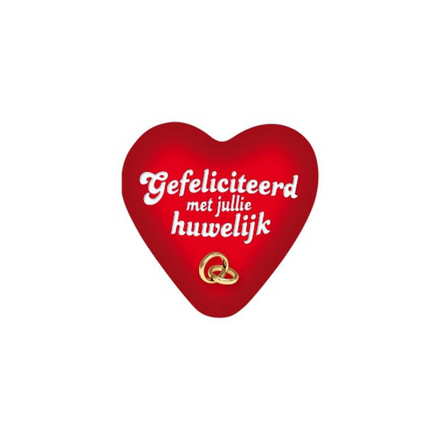 Gefeliciteerd met jullie huwelijk decoratie bord 49 cm - Feestdecoratievoorwerp