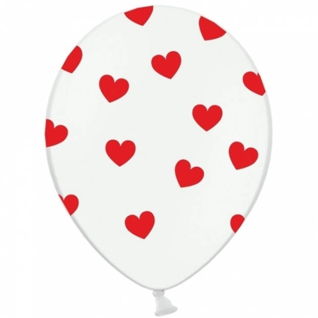 Mega poster I Love You A1 formaat en 6x witte ballonnen - Feestpakketten