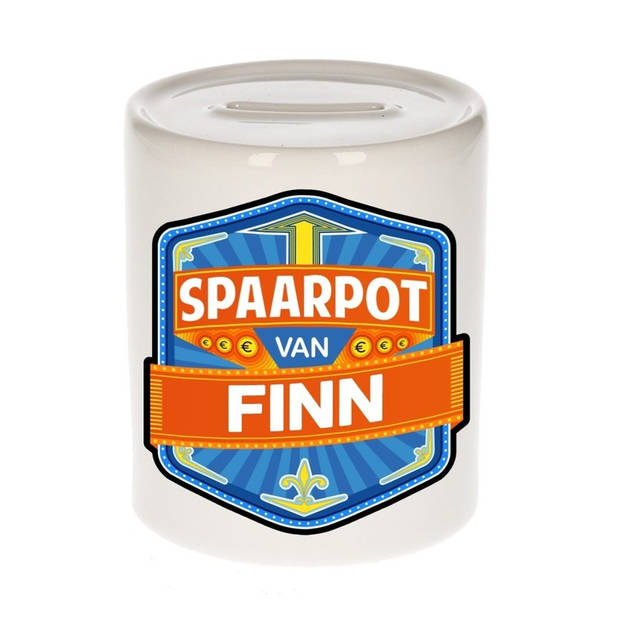 Vrolijke kinder spaarpot voor Finn - Spaarpotten