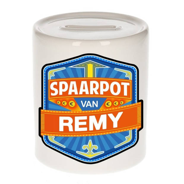 Vrolijke kinder spaarpot voor Remy - Spaarpotten