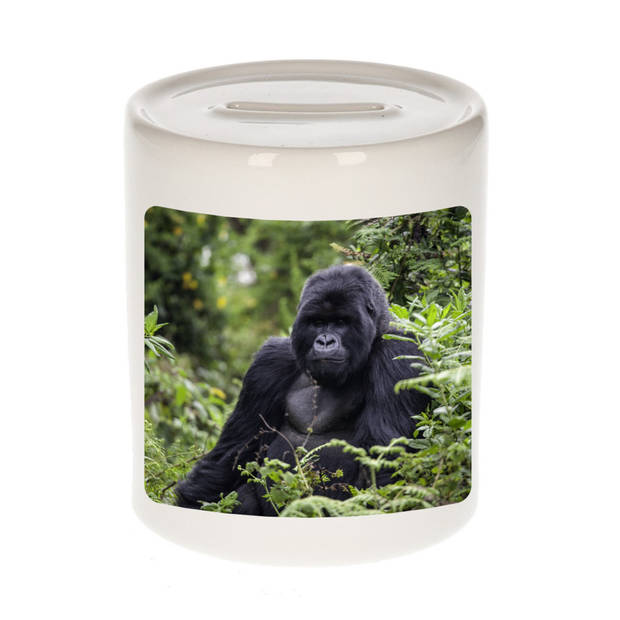 Foto gorilla spaarpot 9 cm - Cadeau gorilla apen liefhebber - Spaarpotten