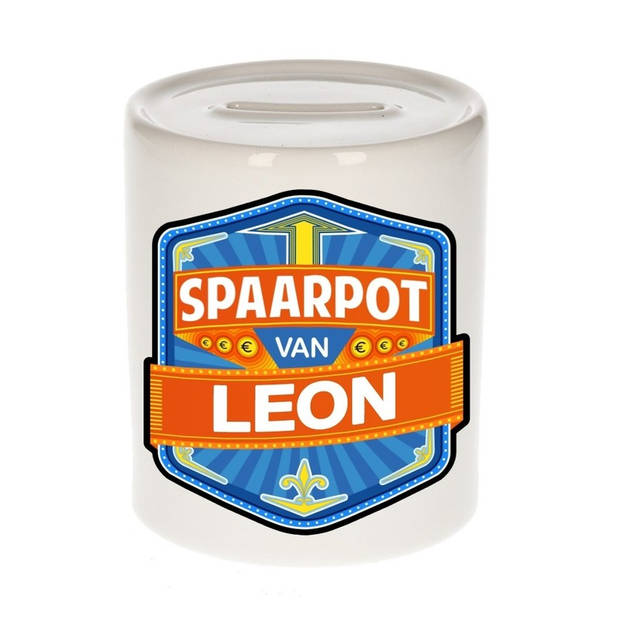 Vrolijke kinder spaarpot voor Leon - Spaarpotten