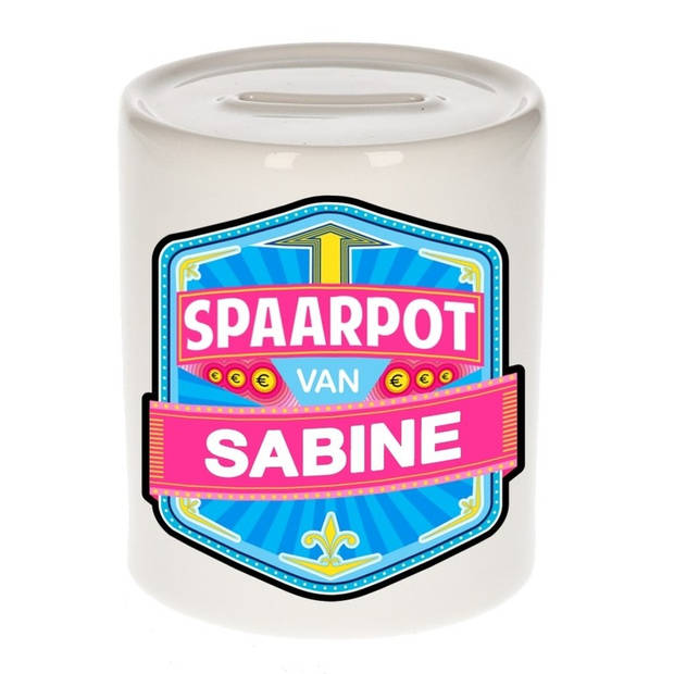 Vrolijke kinder spaarpot voor Sabine - Spaarpotten