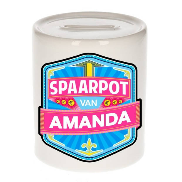 Vrolijke kinder spaarpot voor Amanda - Spaarpotten