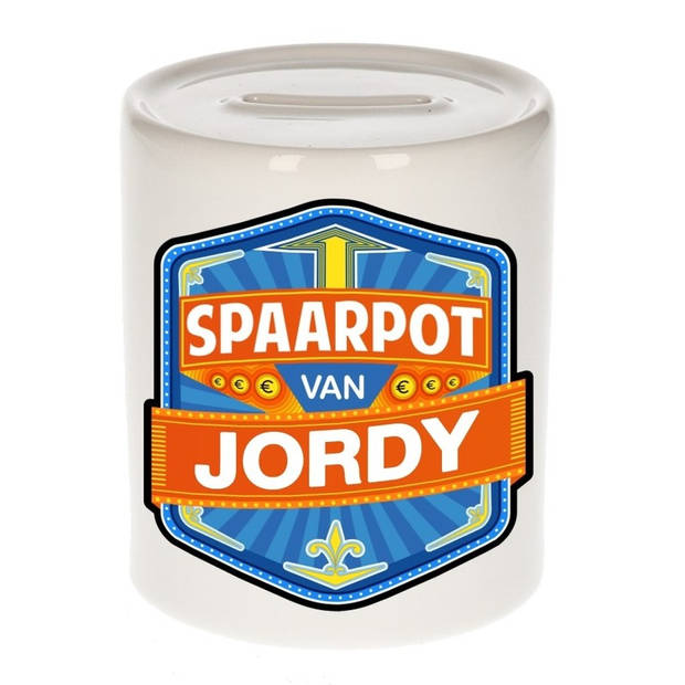 Vrolijke kinder spaarpot voor Jordy - Spaarpotten